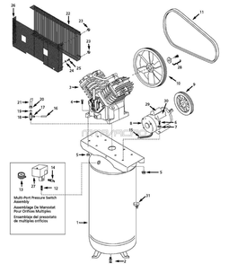 Part Location Diagram of GA031900AV-S Campbell Hausfeld Pressure Gauge, 1/4-inch Mpt, 2-inch Face, Right-Mount, 300 Psi
